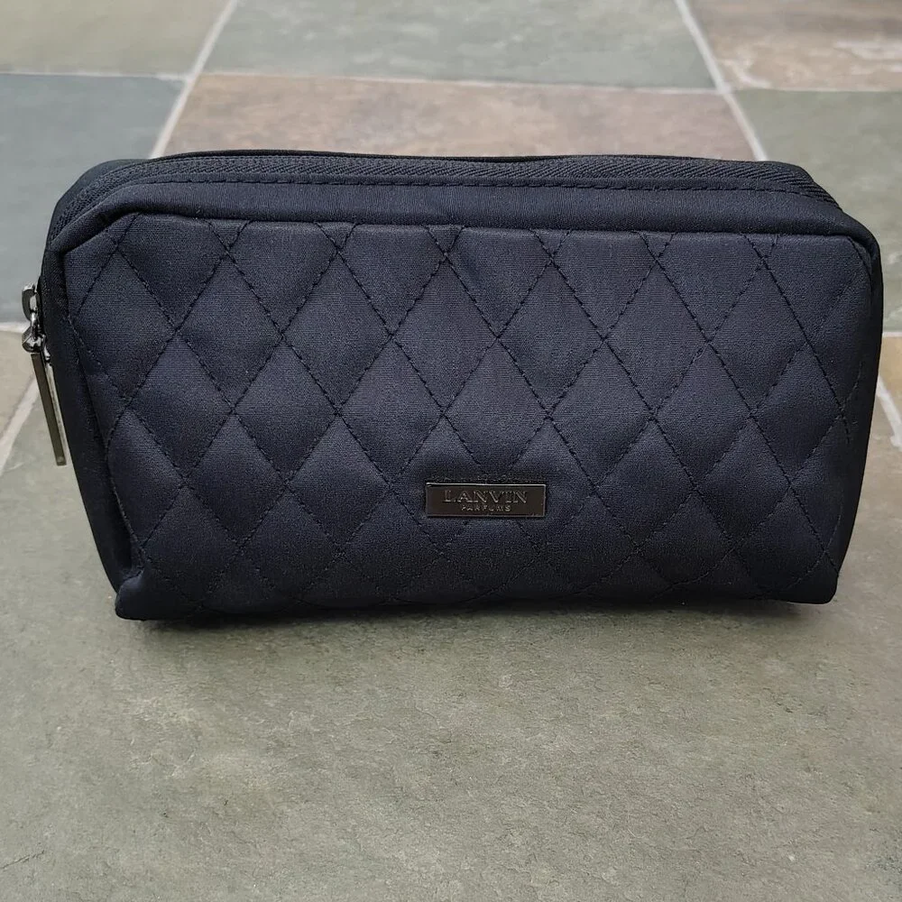 New Lanvin Black Clutch Travel Bag for perfumes and cosmetics